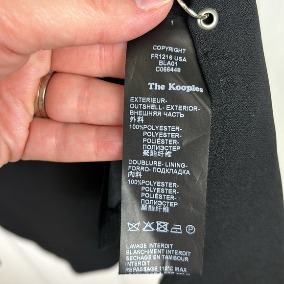 The Kooples black crepe chain link mini dress sz med - Picture 8 of 9